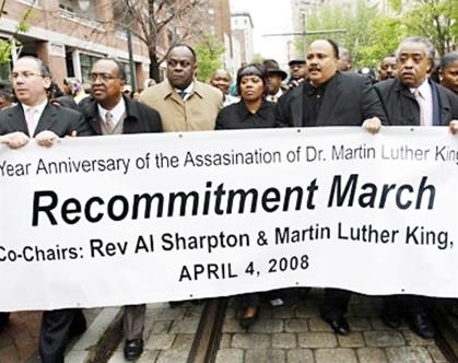 مظاهرات بمناسبة الذكرى الاربعين لاغتيال مارتن لوثر كينغ